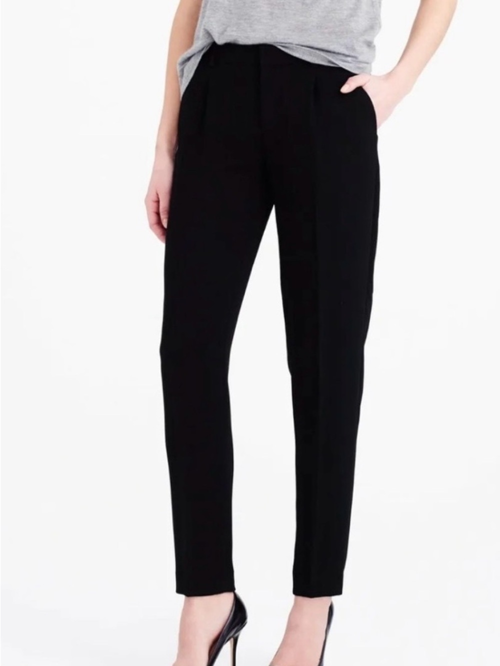 J.Crew Crepe Elastic Waisted Ankle Pants in Black | 14 | GUC